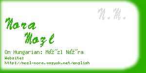 nora mozl business card